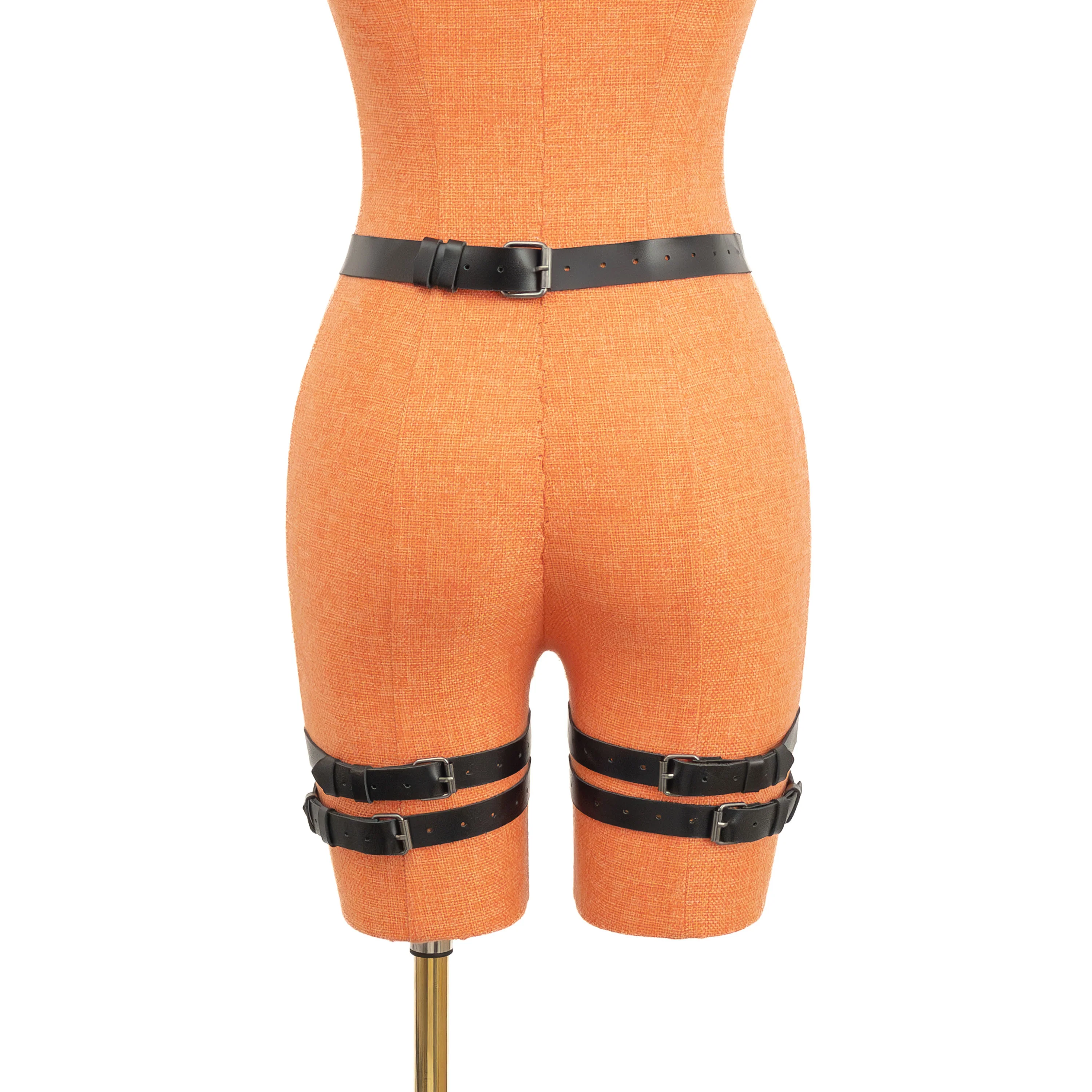 Double Thigh Strap Leather Garter Belt - Image 4