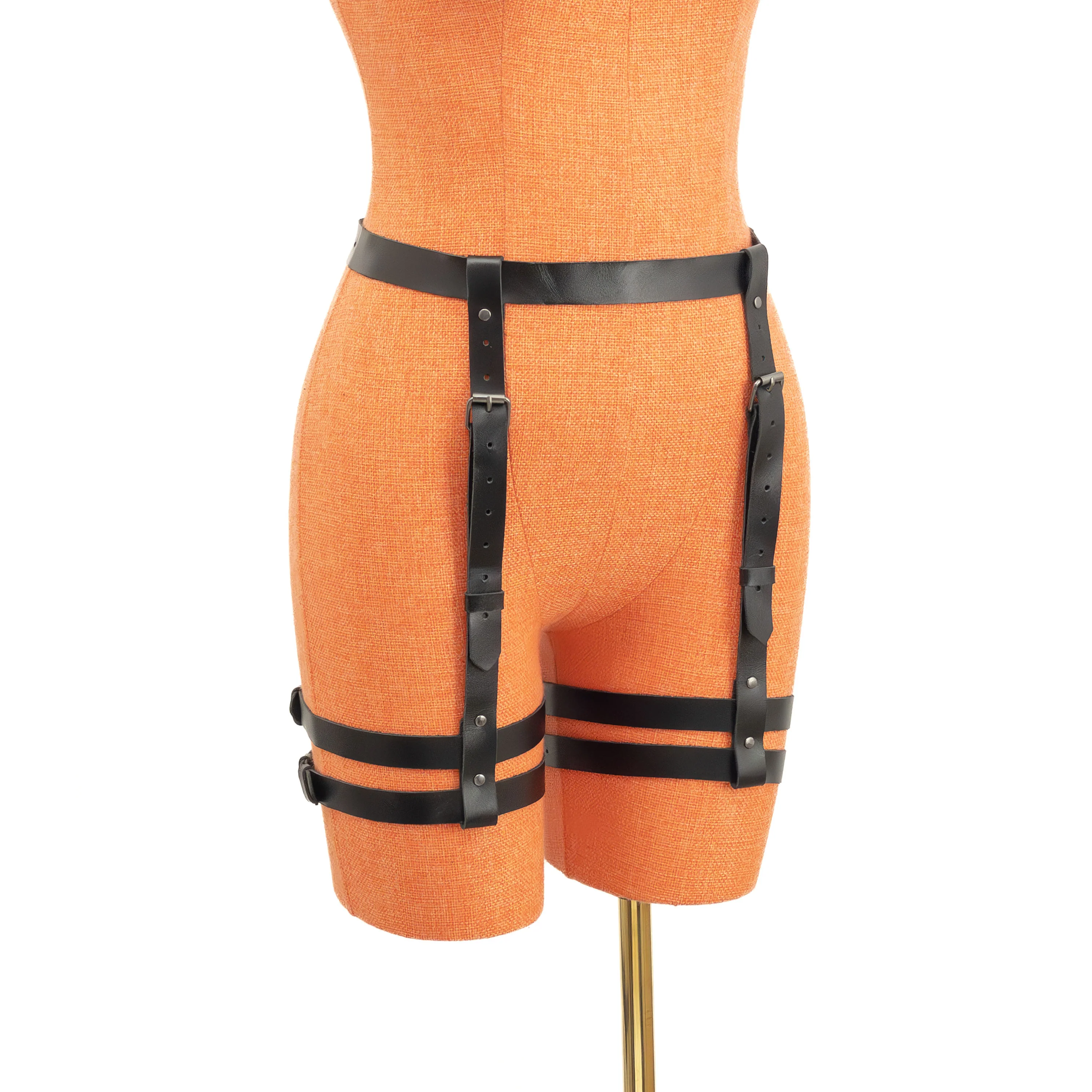 Double Thigh Strap Leather Garter Belt - Image 5